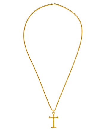 Anchor Cross Gold Necklace
